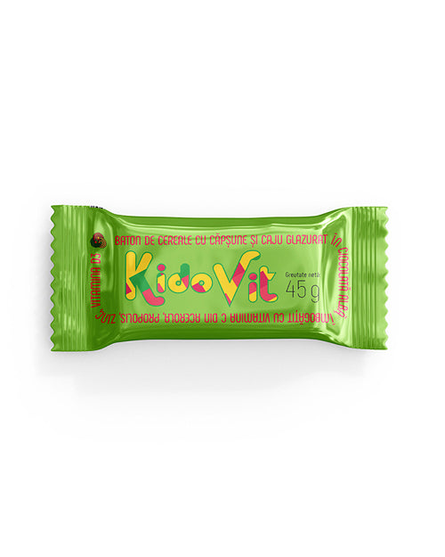 KIDOVIT - baton de cereale cu capsune si caju