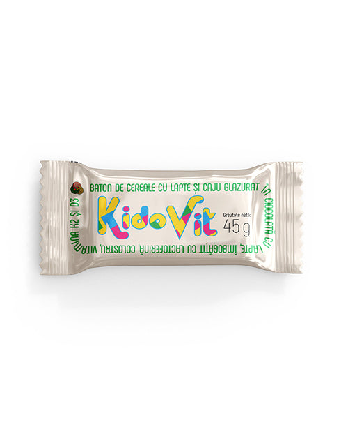 KIDOVIT - baton de cereale cu lapte si caju