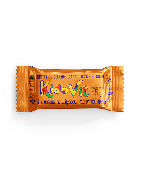 KIDOVIT - baton de cereale cu portocale si caju